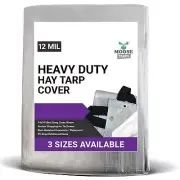Heavy Duty Hay Tarp 33x48 Grass Seed Cover With Tie Down Straps Waterproof