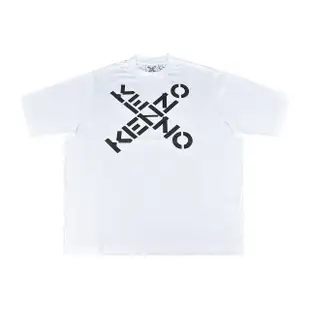 【KENZO】KENZO印花LOGO棉質字母X設計短袖圓領T恤(男款/白)