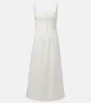 [Staud] Staud Matilde cotton midi dress AU 8 white