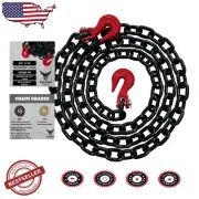 Corrosion-Resistant 3/8" x 10' Towing Chain w/ Clevis Hook - 28,400 LBS Capacity