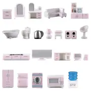23 Pcs Miniature Furniture Kit Mini Furniture Decoration Set Miniature Dollhouse Accessories For Ki