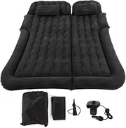 Multifunction 2‑in‑1 Soft Sleeping Rest Cushion Car Mattress Travel Mattress Flocking SUV Inflatable Mat Fit for Car(Gray)