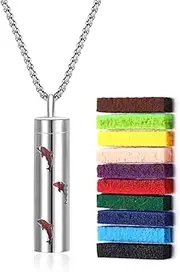 [Generic] Scent Necklace - Steel Aromatherapy Necklace, Perfume Diffuser Oil Jewelry | Stylish Fragrance Diffuser Necklace with 10 Felt Pads, Long-Lasting Luxury Wearable Perfume Chain for Calming Relaxation
