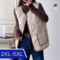 在飛比找Yahoo奇摩購物中心優惠-[韓國K.W.]保暖格紋背心外套(秋冬/背心/外套/長袖)