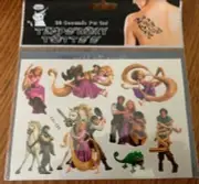 NEW 2 x Sheets of Rapunzel Tangled Temporary Tattoos - 15.5cms x 11cms