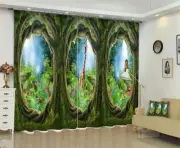 3D Forest Animal 6 Blockout Photo Curtain Print Curtains Drapes Fabric Window AU