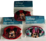 3 NEW Kids' Disney "Mickey Mouse" Fabric Face Mask [Size: OSFM, Ages 4+]