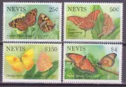 NEVIS 1993 MARIPOSAS 4 VALORES NUEVOS MNH