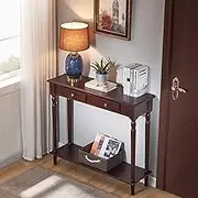 Entryway Console Table with Drawer, Vintage Buffet Sideboard Book Shelf Storage Cabinet Balcony Plant Stand, Narrow Sofa Table for Kitchen, Hallway, Foyer, Couch, Corridor, Living Room, Office