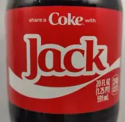 Share A Coke With Jack 2025 Limited Edition Personalized Coca Cola Bottle