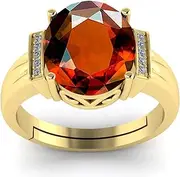 [LMDPRAJAPATIS] 9.25 Carat Natural Garnet Stone Statement Gold Adjustable Ring For Men And Women, Gemstone, Garnet