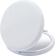 Compact Mirror, Pocket Travel Makeup Mirror for Purse, Metal Round Shell, 2-Sided 1X/2X Magnifying, Portable, Folding, Handheld, White, 1 Pack