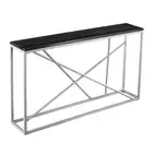 52 Black and Silver Faux Stone Frame Console Table