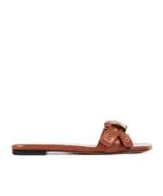 Chloé Mae Knot-Detailed Slides 35,37.5,36,37,38.5,38,39.5,39,40.5,40,36.5,35.5 clay brown
