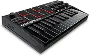 Akai Professional MPK mini mk3 Black – 25 Key USB MIDI Keyboard Controller With 8 Backlit Drum Pads, 8 Knobs and Music Production Software included