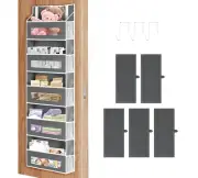 5-Tier Over The Door Storage Organizer with 10 Side Mesh Pockets, 48 lbs Load...