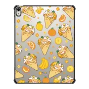iPad Air 13-inch (M2/M3) iPad Impact Case Cute Shiba Inu Crepe with Orange Ice Cream & Banana Pine Apple - Kawaii Dog Cartoon Puppy with Fruit