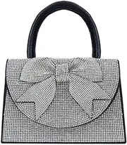 [Trisapu] Womens Evening Bag Sparkly Bow Clutch Purse Wedding Party Purses Glitter Rhinestone Cocktail Prom Handbags