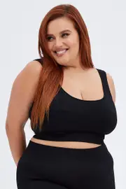 Black Crop Tank Top Seamless