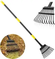 Rake, Garden Leaf Rakes for Lawns Heavy Duty, Yard Metal Rake Tools with 9" Smal
