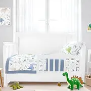 Pea Pod Muslin Toddler Bed Set, Cute Dinosaur