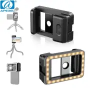 APEXEL Universal 17mm+37mm Phone Clip With LED Fill Light 3 Color Lighting Mode