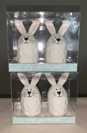 10 Strawberry Street White Dimpled Bunny Salt & Pepper Shakers ~ NEW ~ 2 Sets!
