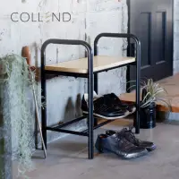 在飛比找momo購物網優惠-【日本COLLEND】IRON 鋼製玄關雙層收納鞋凳/置物架