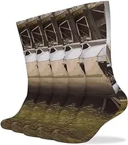 [NQHJT] Abandoned Plane Socks for Women Men Breathable Boot Socks Warm Calf Socks for Hiking Work, Style, One Size, Style, One size