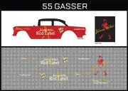 Hot Wheels (1/64), 55 Gasser "Red Label" Waterslide, Printed White First, Decals