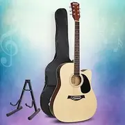 Alpha Electric Acoustic Guitar 41” Inch Wooden Classical w/Pickup Capo Tuner Bass