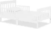 Dream On Me Finn Toddler Bed in White, Greenguard Gold and JPMA Certified, Non-Toxic Finish, Made of Sustainable New Zealand Pinewood, Wooden Nursery Furniture