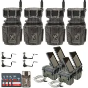 Stealth Cam Revolver 36MP 360 Degree Cellular Trail Camera 4 Pack Bundle