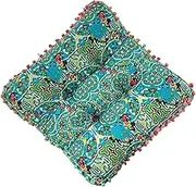 Chair Cushions 2Pcs 16x16 Square Cotton Linen Moroccan Chair Pads with Cotton Stuffed Decorative Floor Pillow for Home-