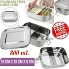 Portable Stainless steel Lunch Box Leak-Proof 2 compartments Food Container Kids