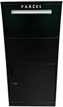Mini Street Parcel Pillar Letterbox, Mailbox 2608D Black, Large Package Delivery Box Security Lock Storage, Made of Stainless Steel, Easy to Maintain, Ideal for Residential & Commercial Use