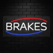 Brakes Sign for Business Displays | LED Flex Neon | 32"W x 13"H x 1"D