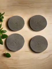 Salt & Pepper Set of 4 PAIGE Coasters - Dust