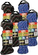 [6PK] Handy Hardware Diamond Braided Polyrope - 8mm x 10m, Durable and Strong, Ideal for Use in Agriculture and Livestock