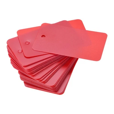50Pcs Waterproof Eyelet Hole Plastic Shipping Tags,Outdoor Tags,30 x 50mm Red