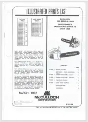 McCulloch Eager Beaver #'s 100 160s Chainsaw Illustrated Parts List 1987 9 pgs