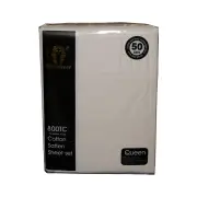 800TC Ramesses Cotton Sateen Sheet Set Cream King