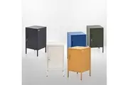 Artiss Bedside Table Metal Cabinet - Black