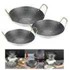 Kadhai Kadai Dry Pot Household Cooking Pot Deep Fry Pan Skillet Double Handles