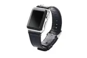 For Apple Watch SE,40-mm Case,Genuine Leather Oil Wax Strap,Black