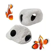 2Pcs Aquarium Hideaway Rocks for Aquatic Pets to Breed Play and Rest Aquascape Decor Stones-WW-L1/XL1