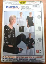 BURDA Easy 8363 Pattern Sizes 10-24 Shirt & Jacket T-Shirt Semi Fitted Uncut