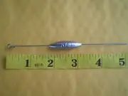 10 PCS. STRAIGHT DOWN BOTTOM BOUNCER SINKER, 5/8 OZ. W/S. STEEL WIRE .041 X 5"