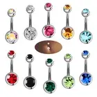 1Set Navel Rings Crystal Rhinestone Belly Button Ring Bar Body Piercing Jewe SFR