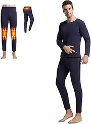 [LIUHD] Winter Electric Heating Skiing Underwear Set Electric Heating Thermal Underwear Set for Men Washable Temperature Adjustable Outdoor in Winter